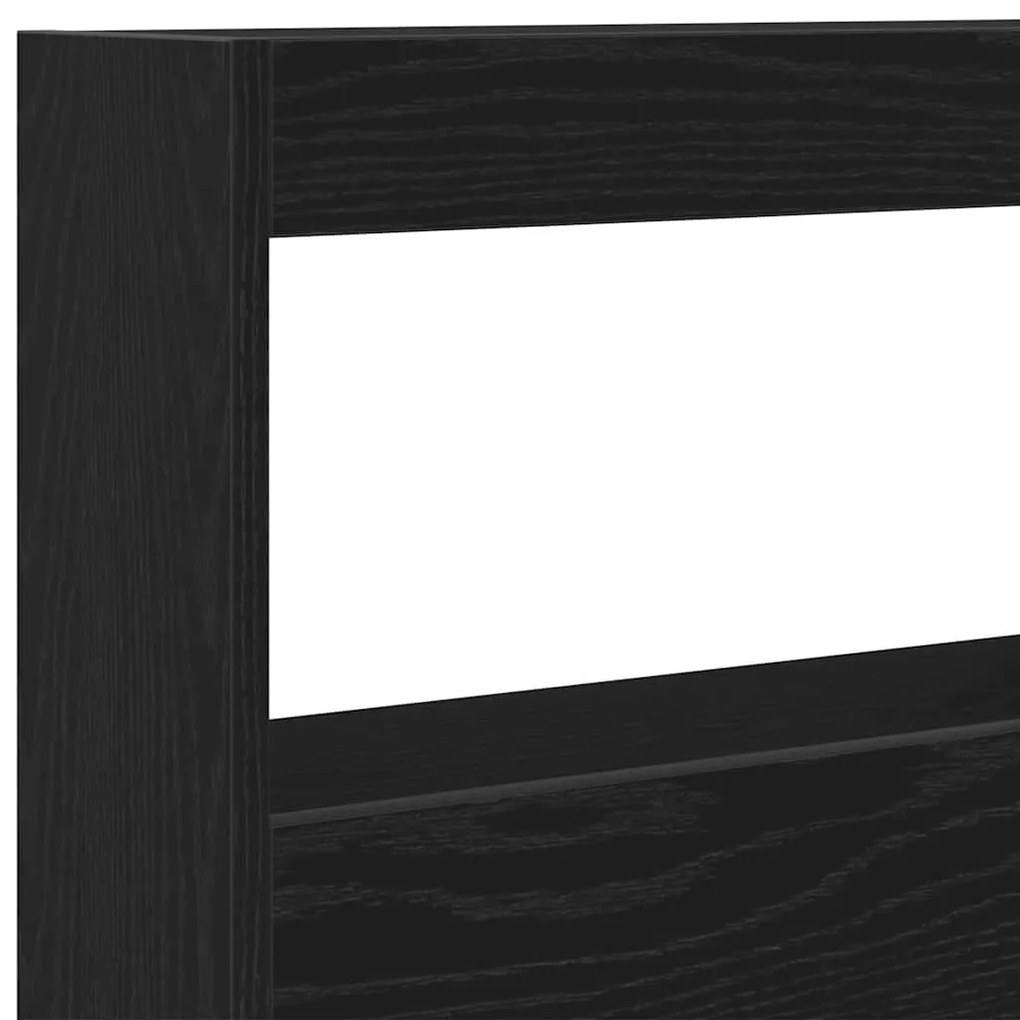 fekete tölgy színű áthidalószekrény LED-ekkel 100 x 17 x 102 cm