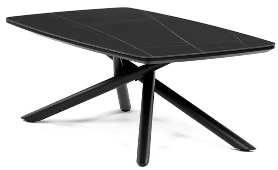 Dohányzóasztal 120 × 70 × 46 cm szinterezett kerámia márvány AHG-X7227 BK