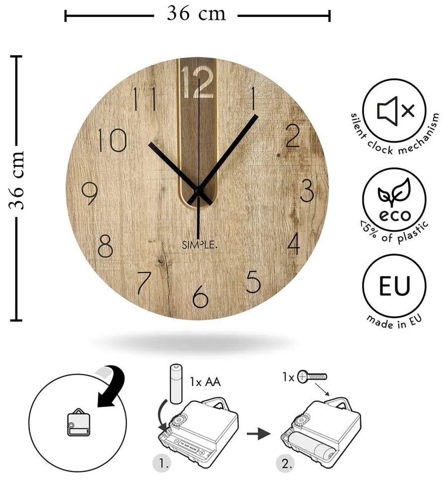 Fali óra ø 36 cm Joseph – Styler