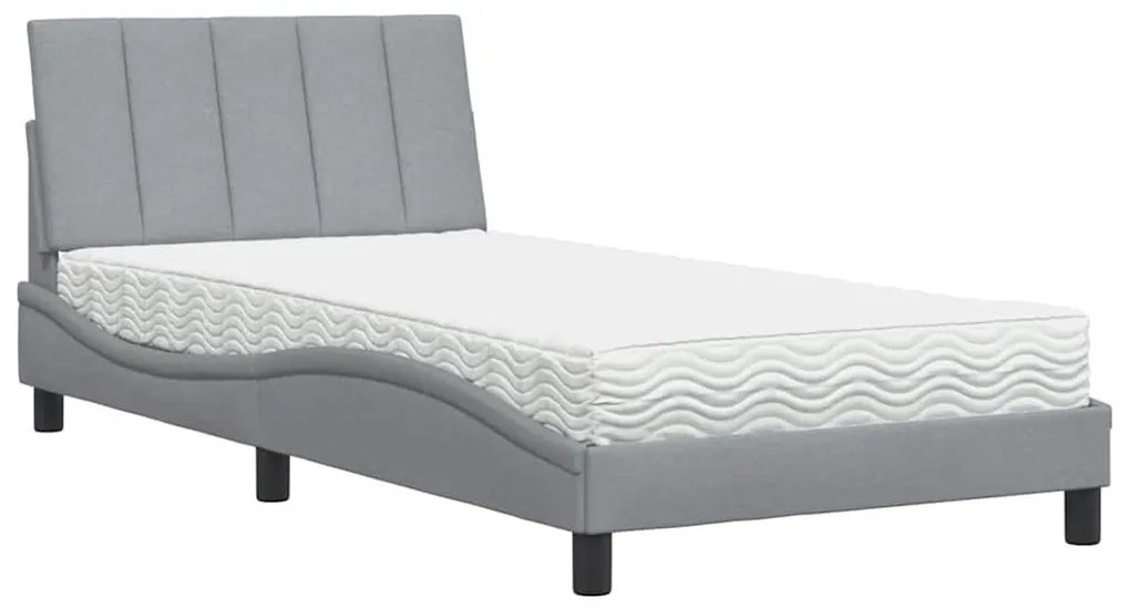 világosszürke szövet ágy matraccal Hanko 100x200 cm