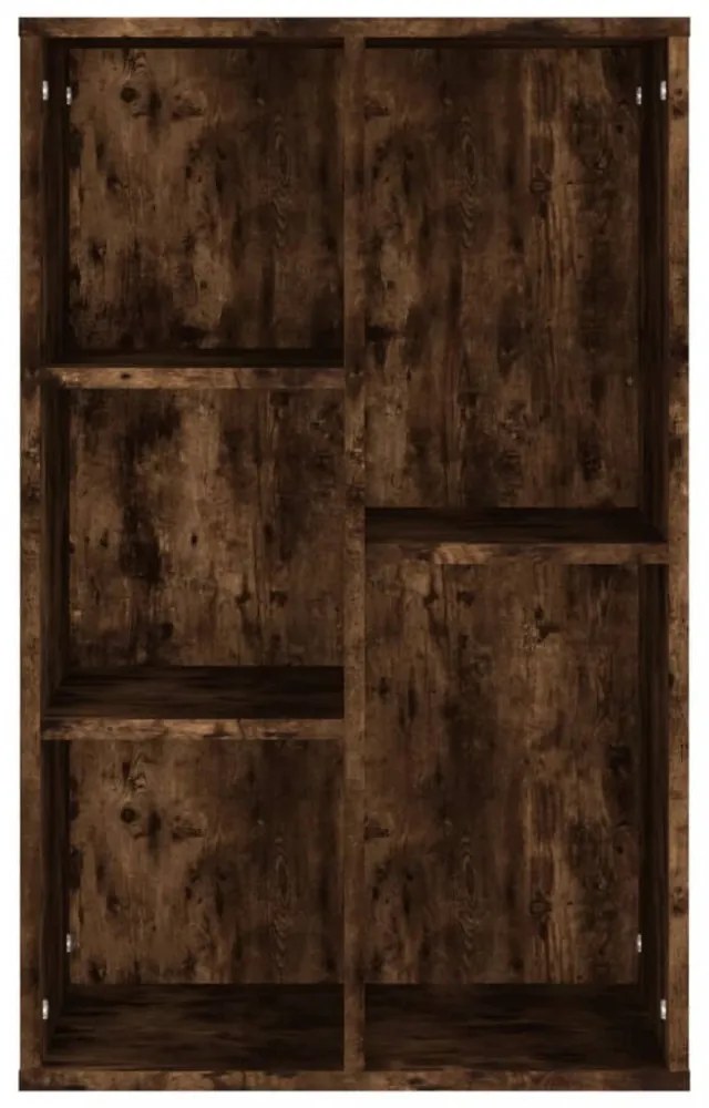 füstös tölgy színű szerelt fa könyv-/tálalószekrény 50x25x80 cm