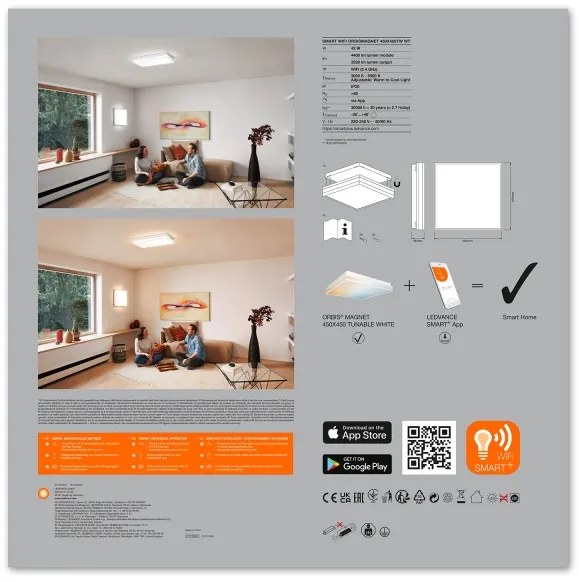 Ledvance - LED Dimmelhető mennyezeti lámpa SMART+ MAGNET LED/42W/230V Wi-Fi