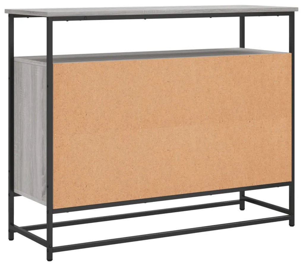 szürke sonoma színű szerelt fa tálalószekrény 100 x 35 x 80 cm