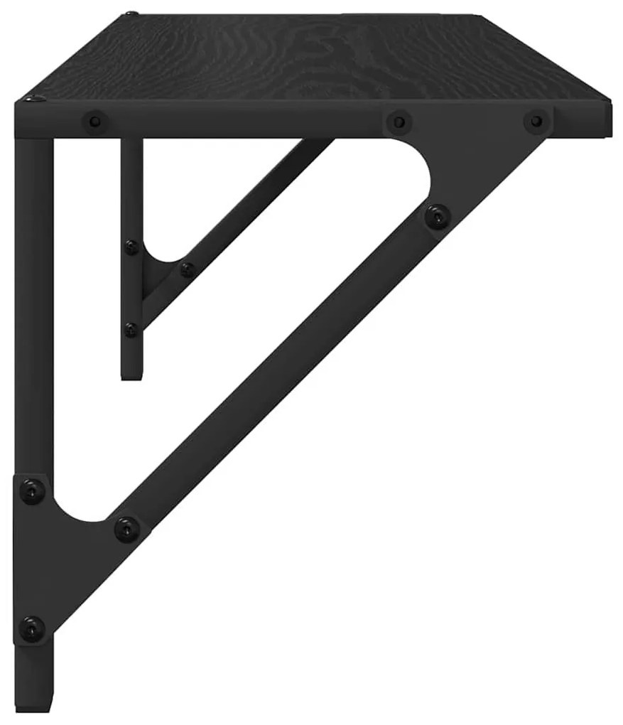 Falpolcok 2 pcs Fekete tölgy 60 x 25 x 25,5 cm Faanyag