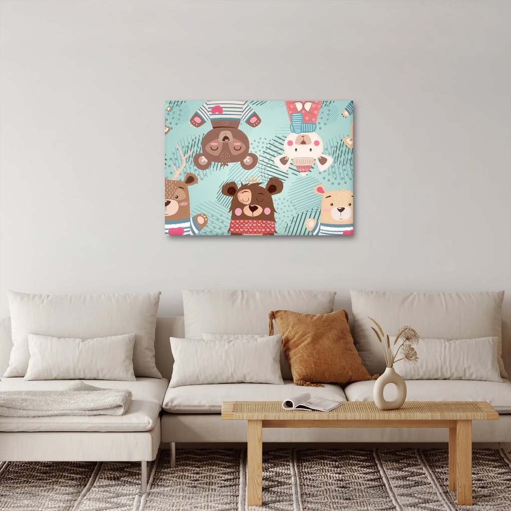 Kép - vidám mackók (70x50 cm)