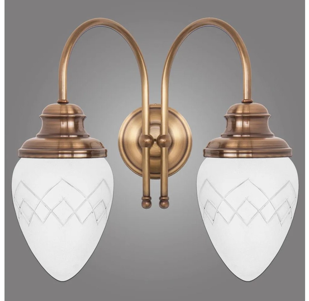 Kemar RI/K/2/M - Fali lámpa RINAMA 2xE27/60W/230V sárgaréz