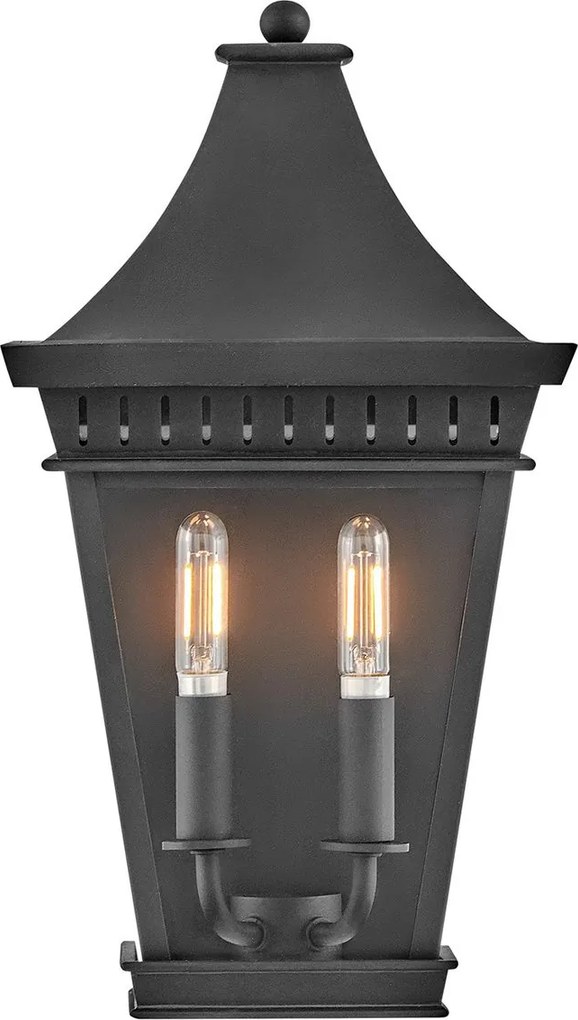 Hinkley lighting klasszikus kültéri fali lámpa chapel hill fekete átlátszó elshk-chapel-hill7mb IP44