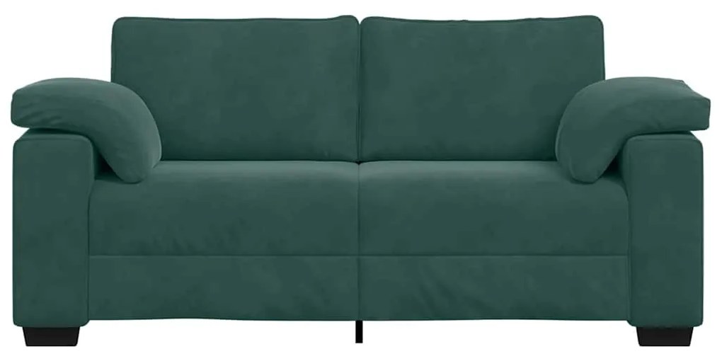 sötétzöld bársony loveseat kanapé 140 cm