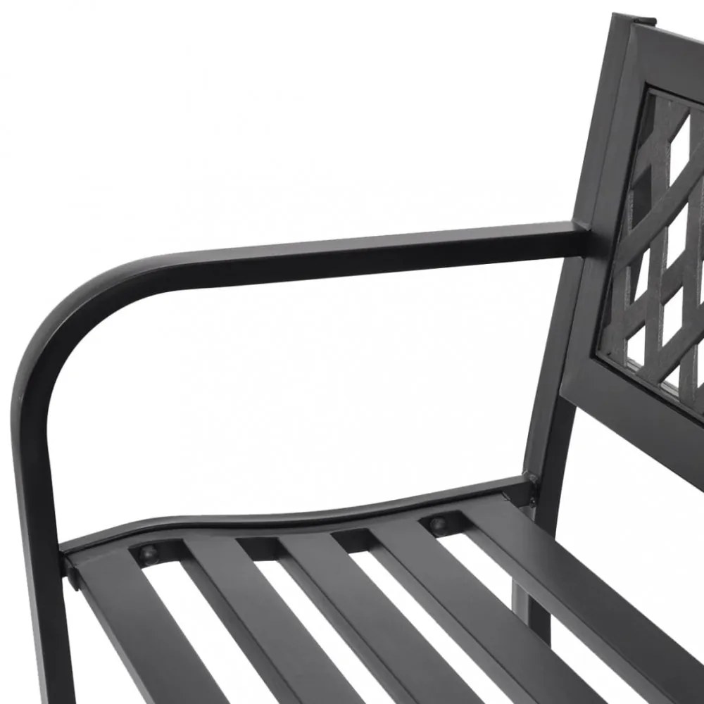 fekete acél kerti pad 118 cm