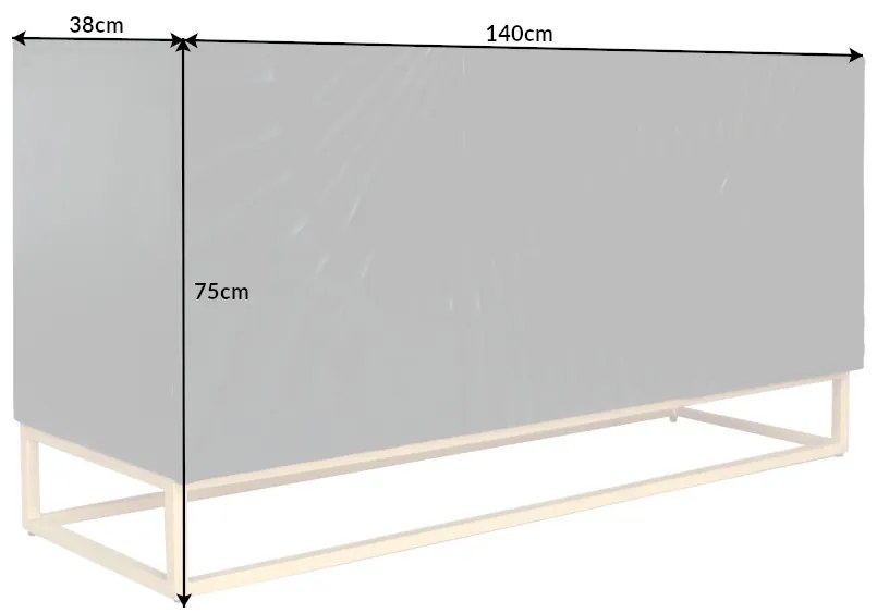 Design komód Shayla 140 cm fekete mangó