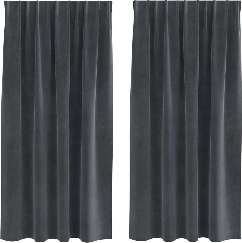 vidaXL Sötétítő függönyök 2 pcs Világosszürke 140 x 175 cm Bársony