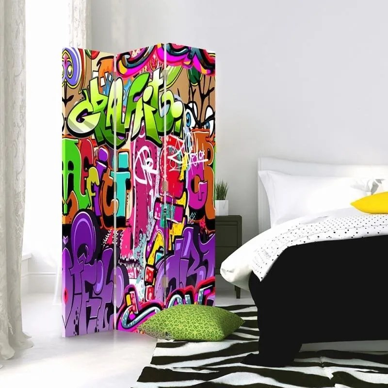 Gario Paraván Graffiti absztrakció Méret: 180 x 170 cm, Kivitelezés: Klasszikus paraván