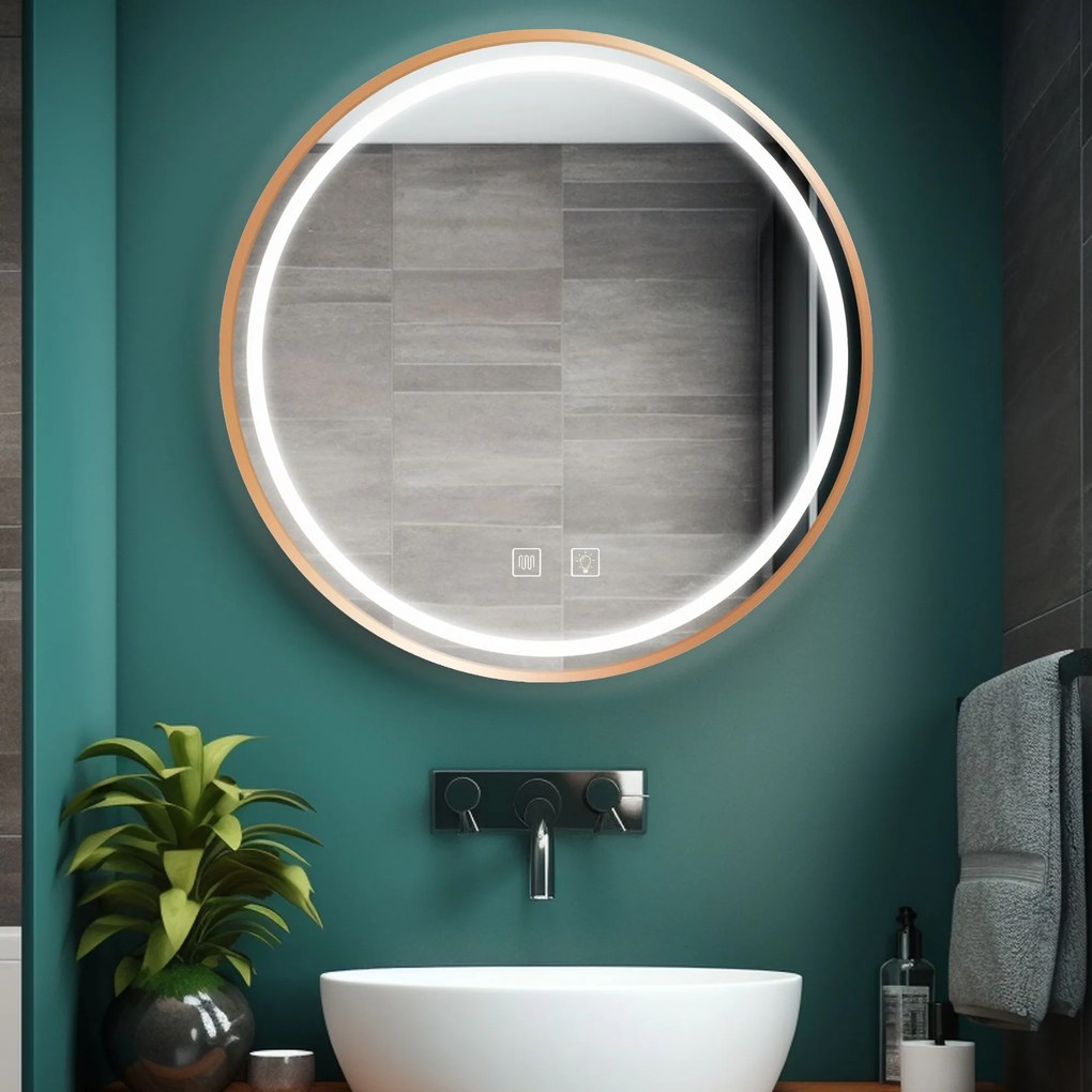LED Tükör 60cm MMJ BRUSH ROSE GOLD