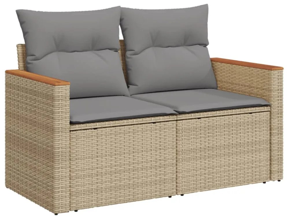 vidaXL 4 részes vegyes bézs polyrattan kerti ülőgarnitúra párnákkal
