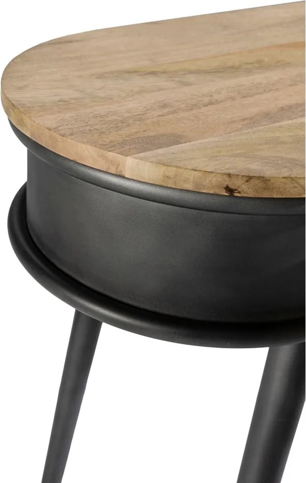 Fekete-natúr színű konzolasztal 38x90 cm Delhi – MOME