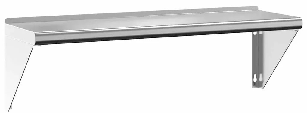 ezüstszínű rozsdamentes acél falipolc 100 x 30 x 31 cm