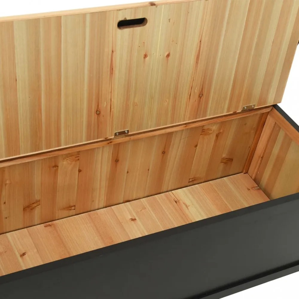 fekete tömör fenyőfa pad 107 x 45 x 75,5 cm