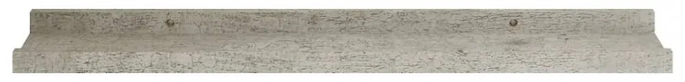 2 db betonszürke fali polc 60 x 9 x 3 cm