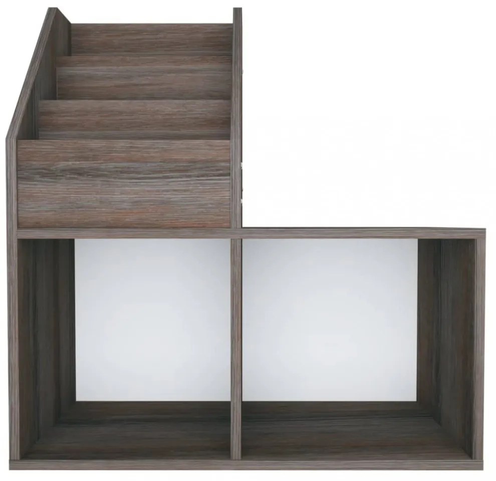 szürke-sonoma színű szerelt fa gyerek újságtartó 71x30x78,5 cm