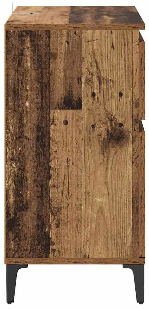 Széf fiókkal Öreg fa 60 x 35 x 70 cm Műszaki fa és vas