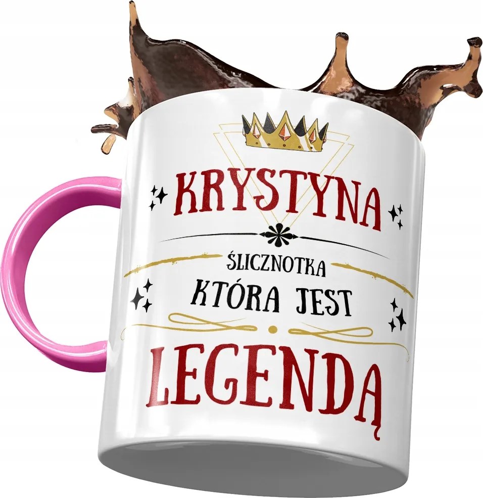 Rózsaszín Bögre Krisztina Barátnőnek Ajándék Nyomtatott Fotóval