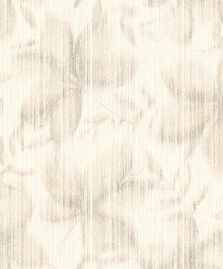 Decoprint Terra Nova Faded Flower bézs-fekete leveles texturált vlies tapéta – TN29060