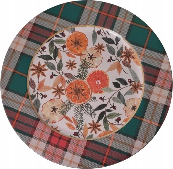 Kockás tányér gyümölcsökkel