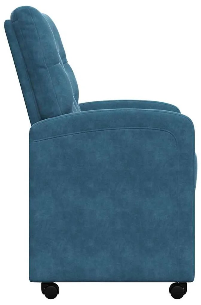 Kerekes Étkező Székek 2 pcs Kék 58 x 67 x 97 cm Bársony