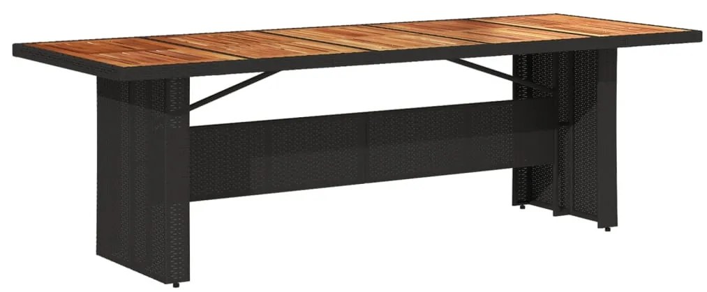 11 részes fekete polyrattan kerti bisztrógarnitúra párnákkal