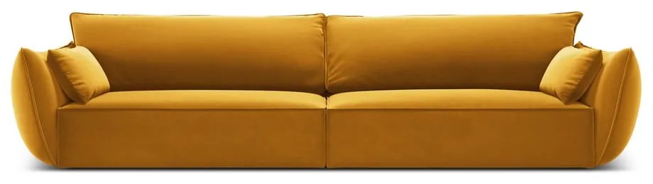 Mustársárga bársony kanapé 248 cm Vanda – Mazzini Sofas