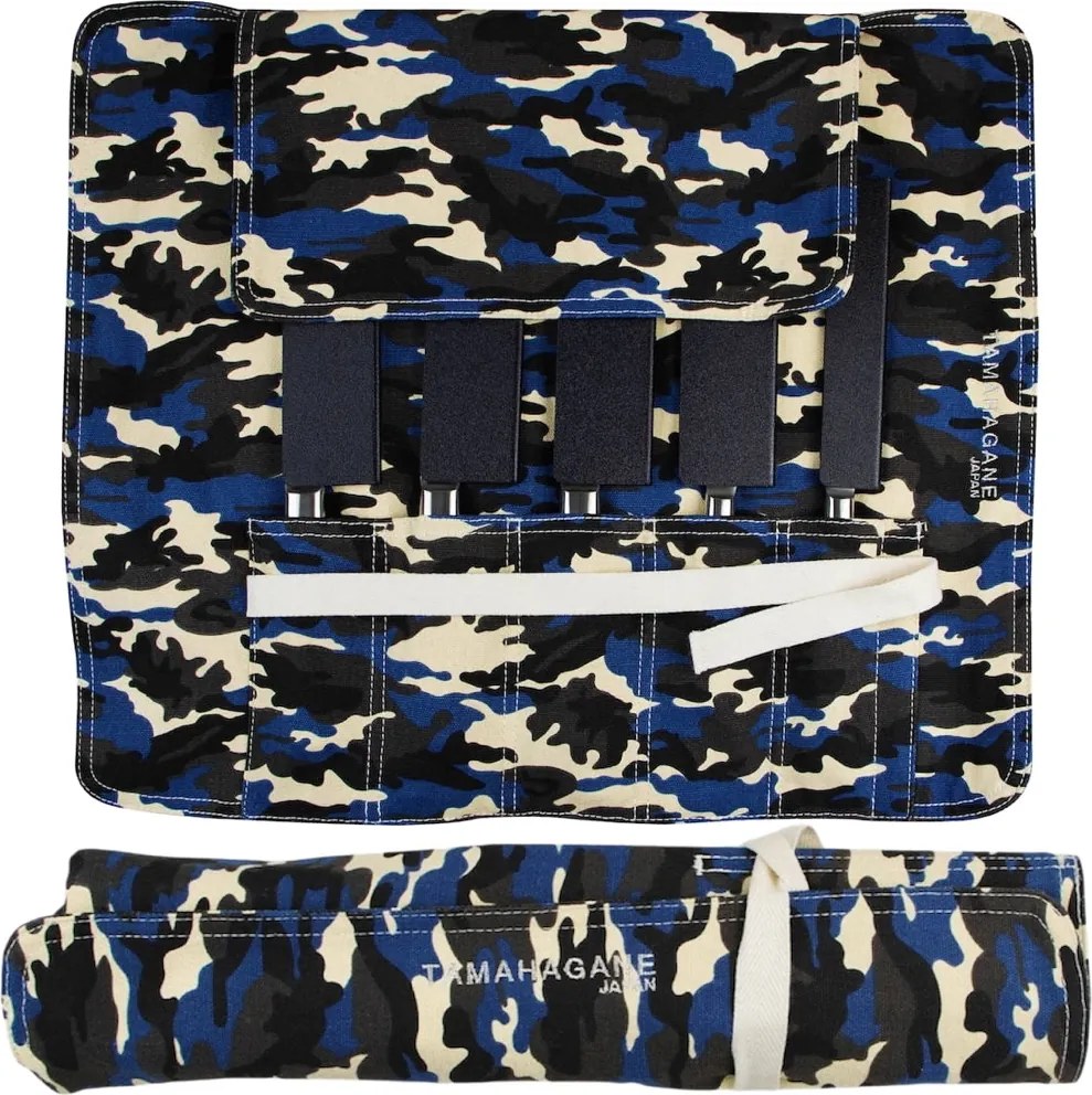 Tamahagane Japán Pamut Táska 5 Kés Tárolására Védőkkel