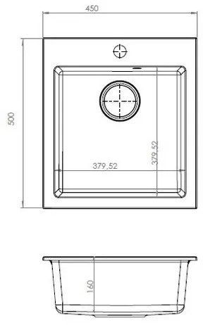 ALVEUS 1133432 - Mosogató CORTINA 50x45 cm gránit/fekete