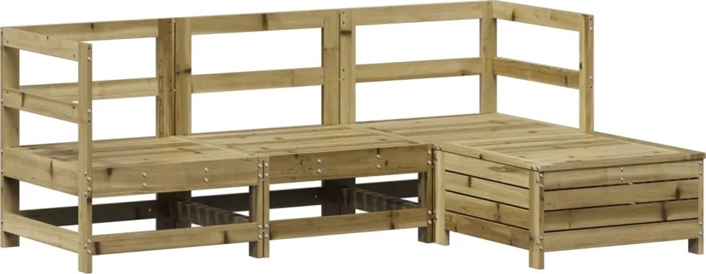 vidaXL 4 részes impregnált fenyőfa kerti kanapészett