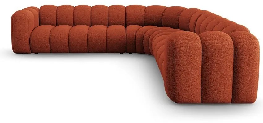 Téglavörös zsenília moduláris sarokkanapé Lupine – Micadoni