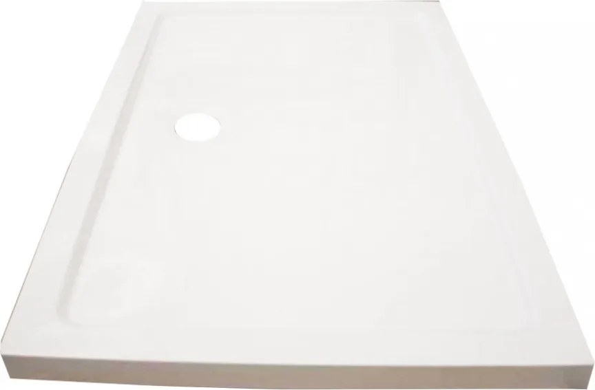 Modena Slim aszimmetrikus szögletes akril zuhanytálca, 80x120x5,5 cm-es méretben