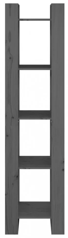 szürke tömör fenyőfa könyvszekrény/térelválasztó 41x35x160 cm