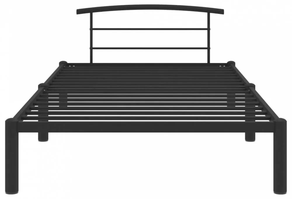 Fekete fém ágykeret 90 x 200 cm