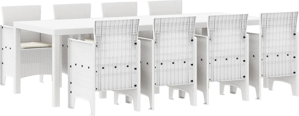 vidaXL Kert étkező szett 9 pcs Világosszürke Polipropilén