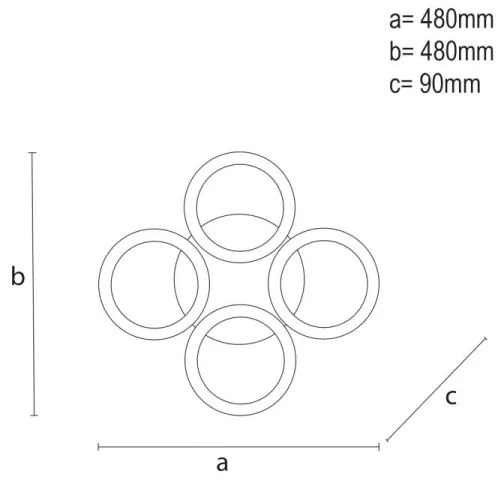 LED Dimmelhető felületre szerelhető csillár LED/55W/230V 3000-6500K + távirányító