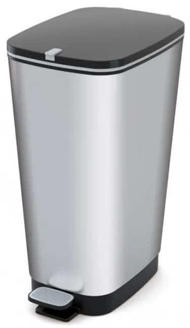 Curver Chic műanyag pedálos szemetes 45L ezüst