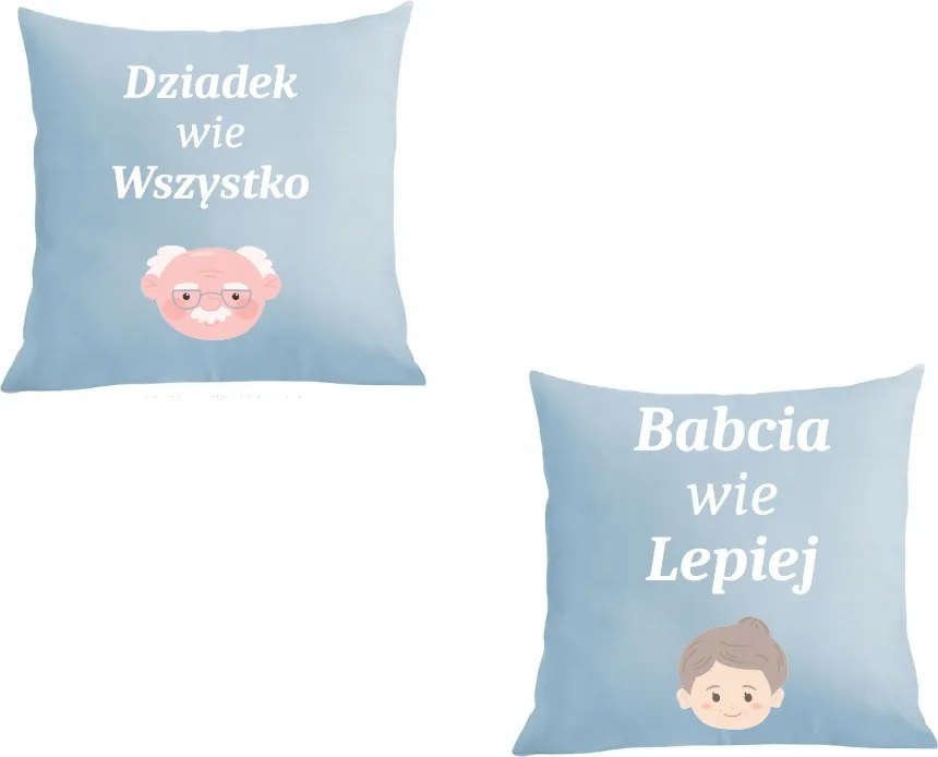Két párna párnahuzat Ajándék Nagypapa mindent tud Nagymama jobban tudja