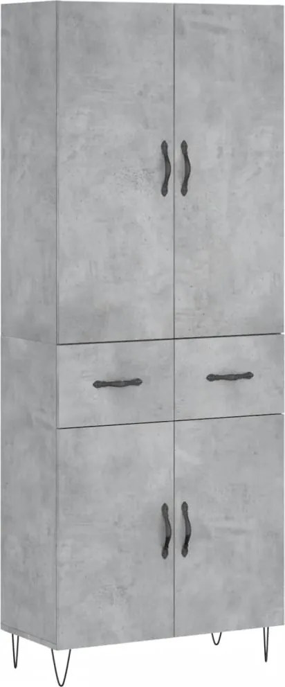 vidaXL betonszürke szerelt fa magasszekrény 69,5 x 34 x 180 cm