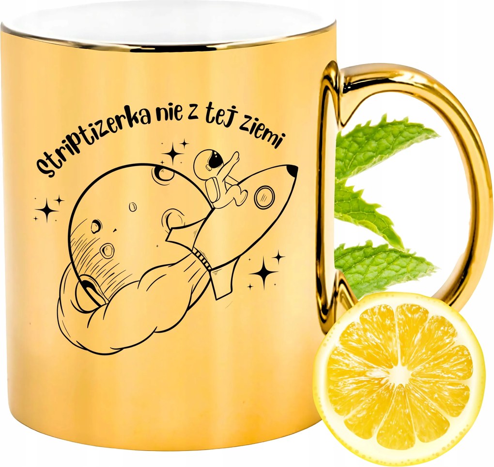 Prémium Arany Csillogó Bögre Sztriptíz Ajándék Nyomtatott Fotó