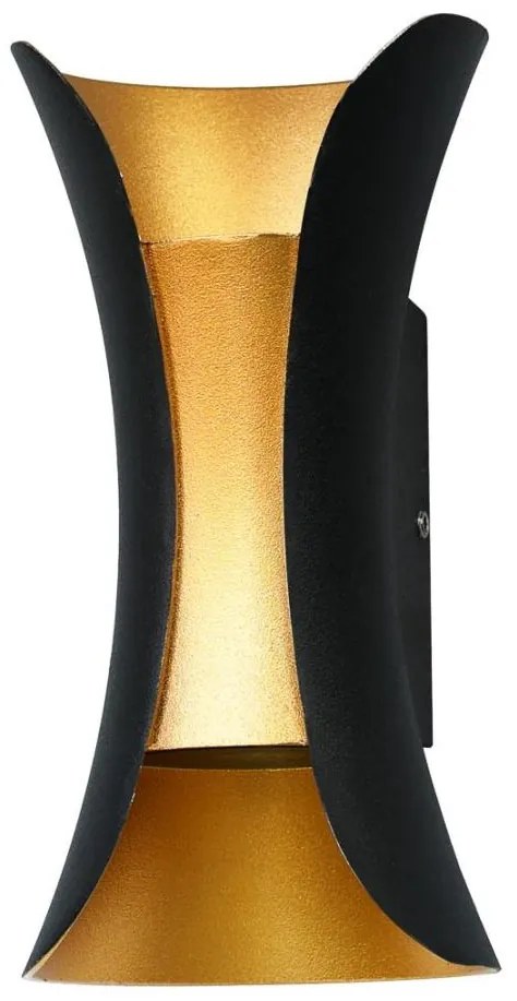 ITALUX PL-356-M BK+GD - DANTE LED 10W/230V kültéri fali lámpa, 20 cm