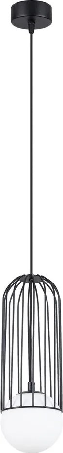 Fehér-fekete függőlámpa üveg búrával Belinda – Sollux