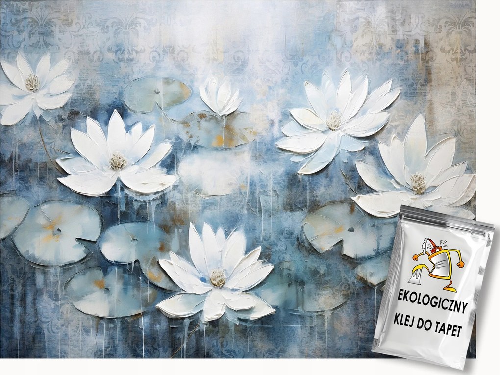 Fotótapéta Flizelina Víz Tó Virágok Lótusz Liliom Minta 200x140 ragasztó