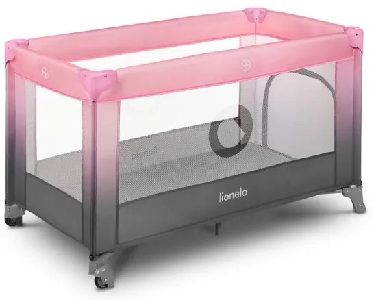 Lionelo - STEFI utazóágy rózsaszín/szürke