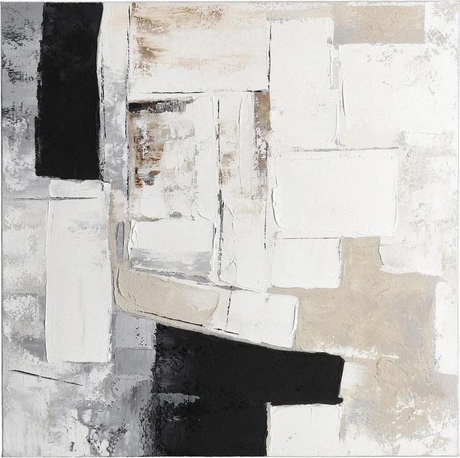 Nyomtatott-kézzel festett részletekkel vászon kép 80x80 cm Crown – Bizzotto