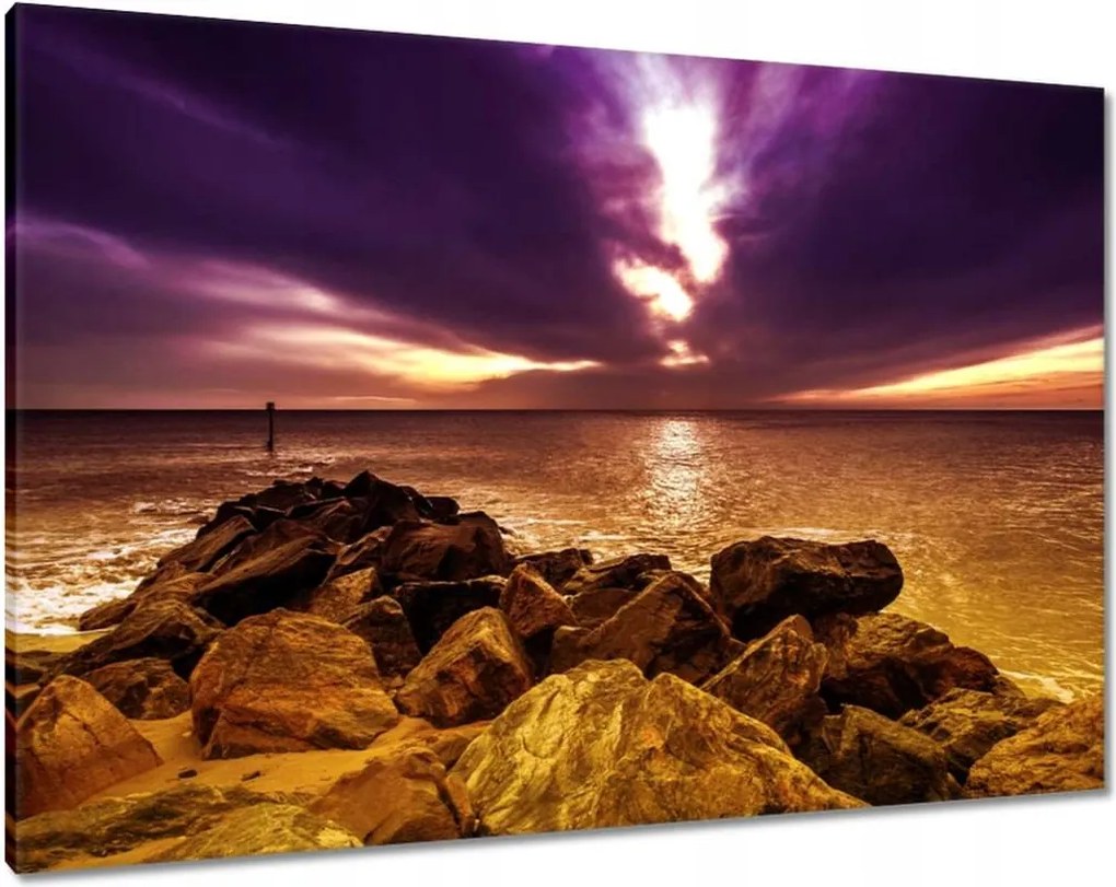 Vászonkép 100x70 Lila ég Tenger