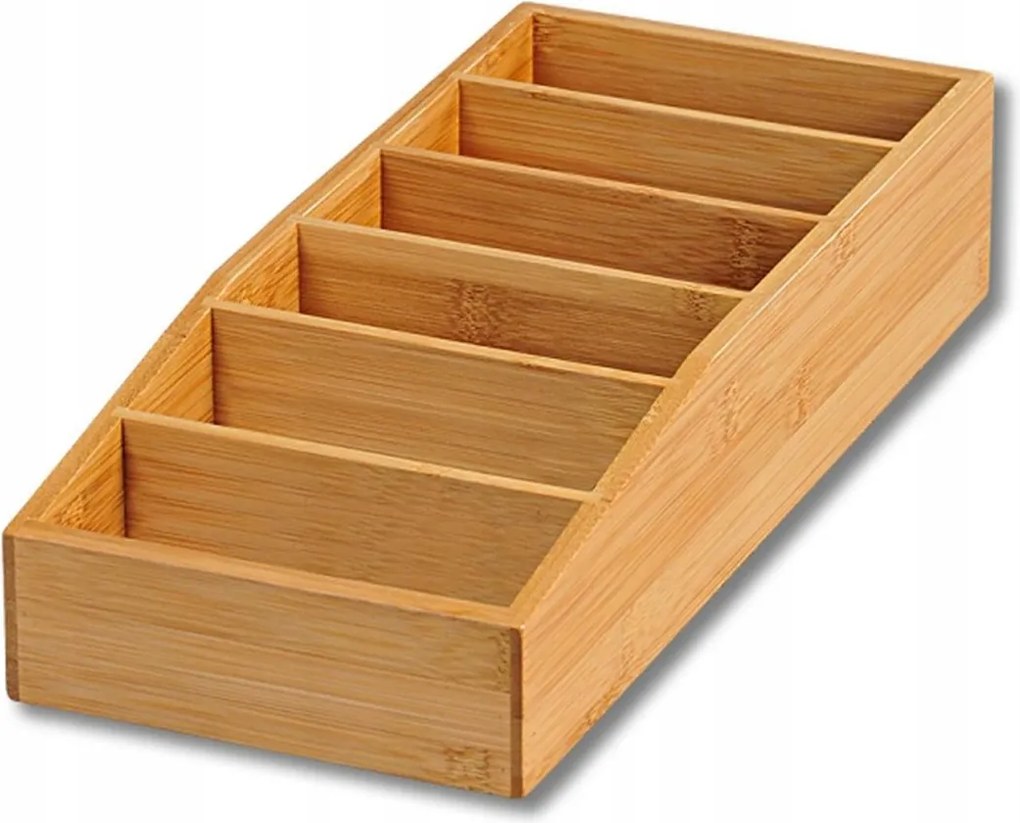 Bambusz fűszertartó 15x35xh10 cm konyhai rendszerezéshez